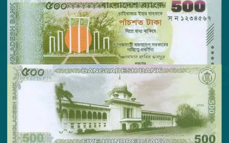 ৫০০, ২০০, ১০০ ও ১০, ৫ ও ২ টাকার নোটের নকশায় কী থাকছে