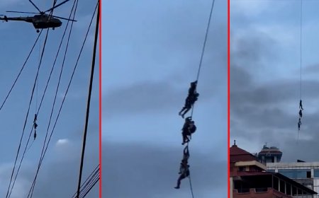 “হেলিকপ্টারের দড়িতে ঝুলে পালালেন নেপালের মন্ত্রীরা”