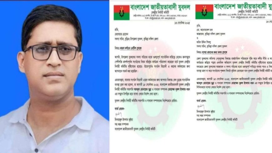 “সেই যুবদল নেতাকে ফের শোকজ, জেলা কমিটিকে তলব”