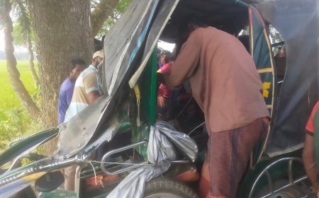 ঝিকরগাছায় মোটরসাইকেল–ইজিবাইক মুখোমুখি সংঘর্ষে দুই যুবক আহত