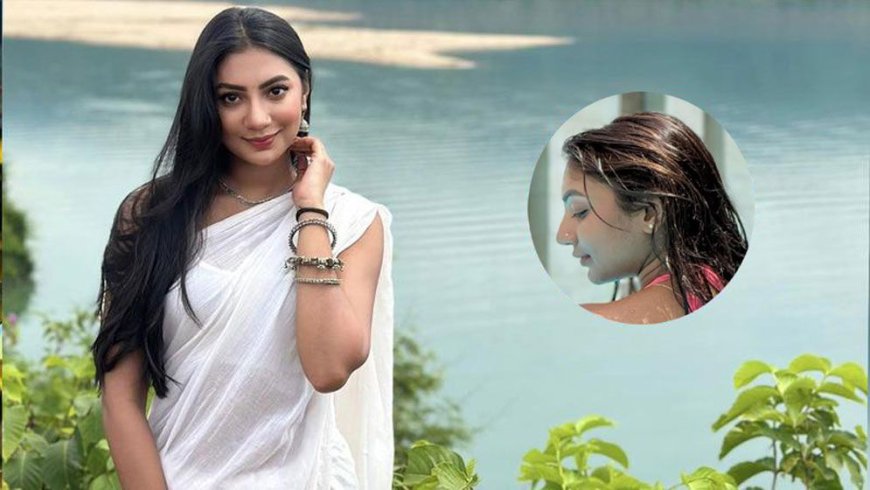 সুইমিংপুলে সূর্যের উষ্ণতা উপভোগ করছেন সুনেরাহ